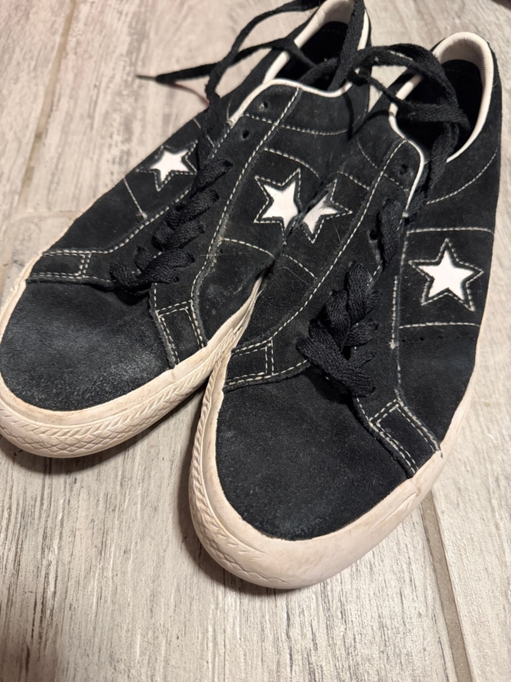Converse Vintage Black All Star 90’s Star Accent Suede Sneakers Men’s 9